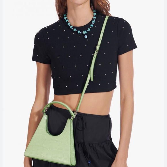 Staud Corso embellished rhinestone crop top - Picture 2 of 3